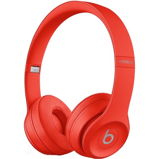 Beats Solo3 Wireless On-Ear Headphones - Apple W1 Headphone Chip, Class 1 Bluetooth, 40 Hours Of Listening Time, Built-in Microphone - Red (Latest Model)